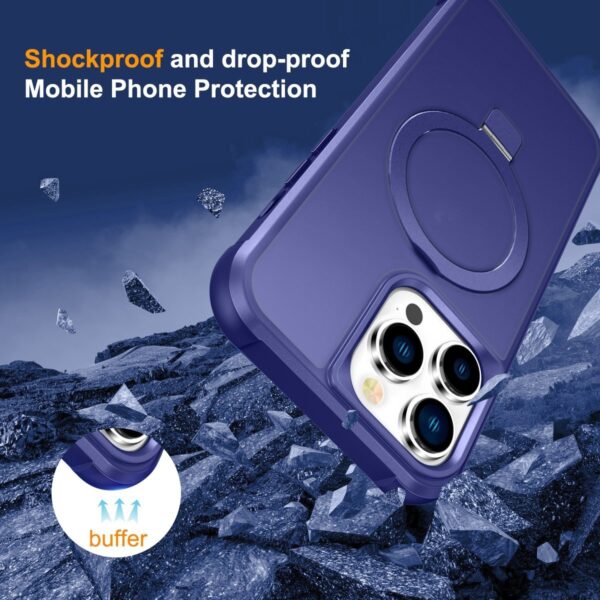 iPhone 14 Pro Θήκη Σιλικόνης Σκούρο Μπλε MagSafe Magnetic Holder Phone Case Klein Blue