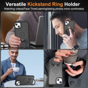 iPhone 14 Plus Θήκη Σιλικόνης Μαύρη MagSafe Magnetic Holder Phone Case Black