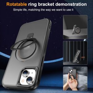iPhone 14 Plus Θήκη Σιλικόνης Μαύρη MagSafe Magnetic Holder Phone Case Black