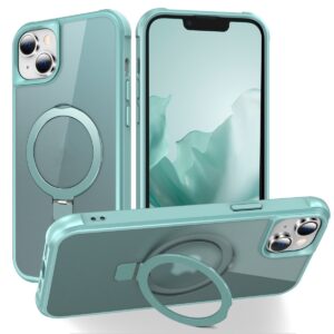 iPhone 15 Plus Θήκη Σιλικόνης Μπλε MagSafe Magnetic Holder Phone Case Lake Blue