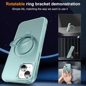 iPhone 15 Plus Θήκη Σιλικόνης Μπλε MagSafe Magnetic Holder Phone Case Lake Blue