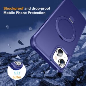 iPhone 15 Plus Θήκη Σιλικόνης Σκούρο Μπλε MagSafe Magnetic Holder Phone Case Klein Blue