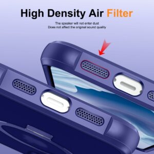 iPhone 15 Plus Θήκη Σιλικόνης Σκούρο Μπλε MagSafe Magnetic Holder Phone Case Klein Blue