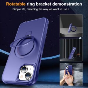iPhone 15 Plus Θήκη Σιλικόνης Σκούρο Μπλε MagSafe Magnetic Holder Phone Case Klein Blue