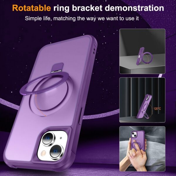 iPhone 15 Plus Θήκη Σιλικόνης Μωβ MagSafe Magnetic Holder Phone Case Purple