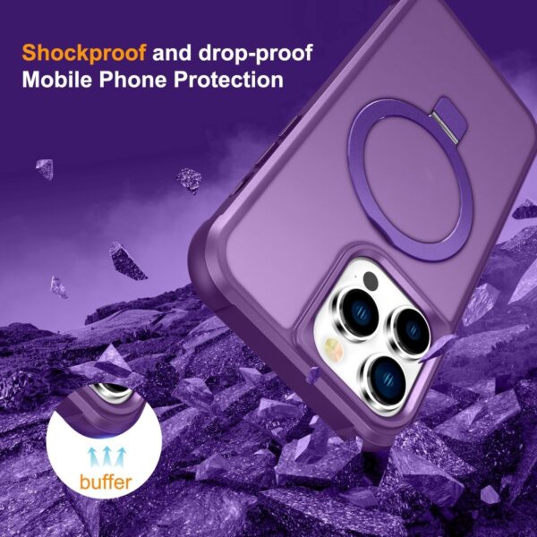 iPhone 14 Pro Θήκη Σιλικόνης Μωβ MagSafe Magnetic Holder Phone Case Purple