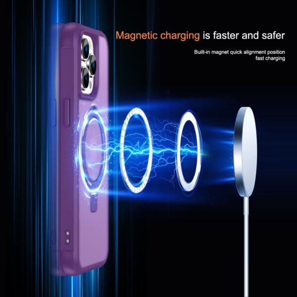 iPhone 14 Pro Θήκη Σιλικόνης Μωβ MagSafe Magnetic Holder Phone Case Purple
