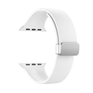 Λουράκι Apple Watch Series 8&7 45mm / SE 2&6&SE&5&4 44mm / 3&2&1 42mm Folding Buckle Silicone Watch Band White