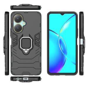Vivo Y27 4G Θήκη Μαύρη Armor Warrior Shockproof PC + TPU Phone Case Black