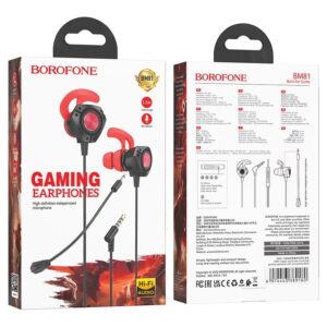 Borofone BM81 In-ear Handsfree με Βύσμα 3.5mm Μαύρο