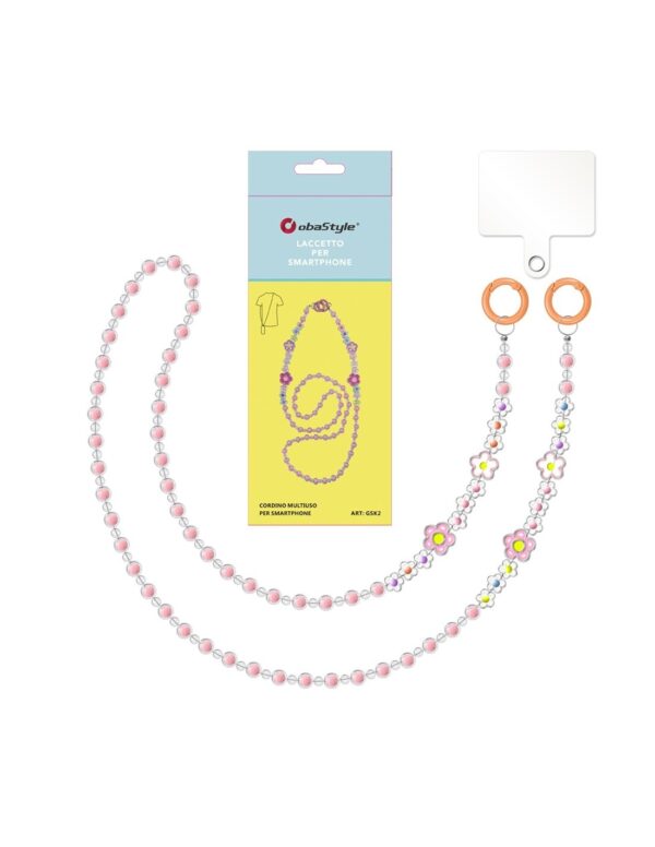 Λουράκι Λαιμού Πολύχρωμο με Λουλούδια Universal Θήκης Smartphone Colorful Flowers