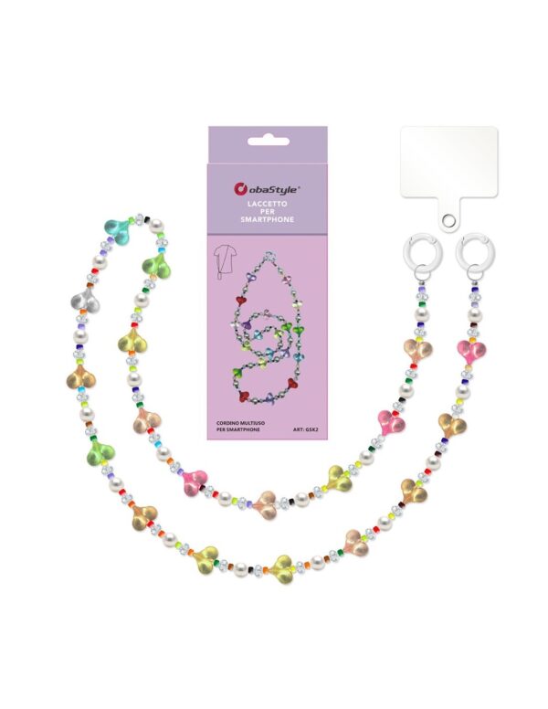 Λουράκι Λαιμού Πολύχρωμο με Καρδιά Universal Θήκης Smartphone Colorful Harts