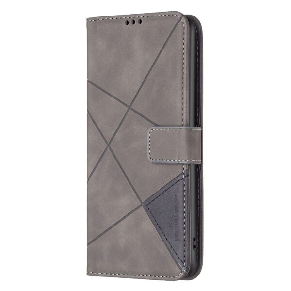 Xiaomi Redmi 12C Θήκη Βιβλίο Γκρι Magnetic Buckle Rhombus Texture Phone Case Grey