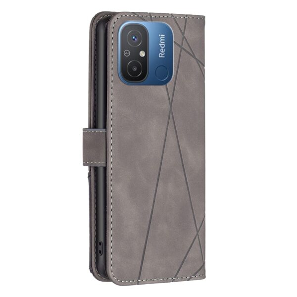 Xiaomi Redmi 12C Θήκη Βιβλίο Γκρι Magnetic Buckle Rhombus Texture Phone Case Grey