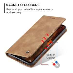 Xiaomi Redmi 12C Θήκη Βιβλίο Καφέ CaseMe 013 Multifunctional Horizontal Flip Phone Case Brown