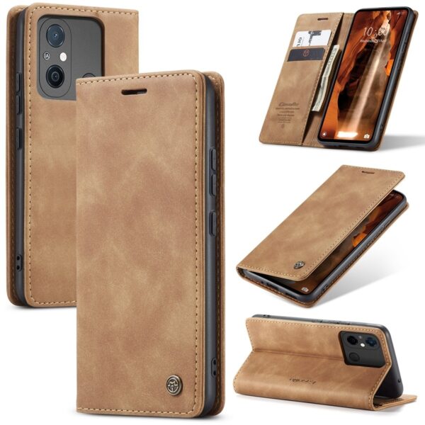 Xiaomi Redmi 12C Θήκη Βιβλίο Καφέ CaseMe 013 Multifunctional Horizontal Flip Phone Case Brown