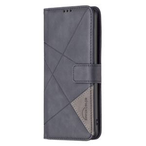 Xiaomi Poco C65 / Xiaomi Redmi 13C 4G Θήκη Βιβλίο Μαύρο Magnetic Buckle Rhombus Texture Phone Case Black