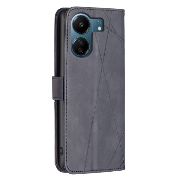 Xiaomi Poco C65 / Xiaomi Redmi 13C 4G Θήκη Βιβλίο Μαύρο Magnetic Buckle Rhombus Texture Phone Case Black