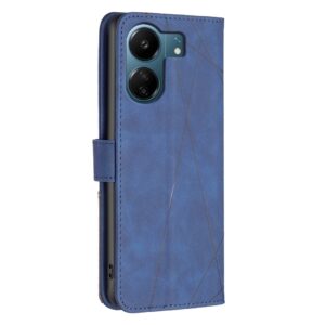 Xiaomi Poco C65 / Xiaomi Redmi 13C 4G Θήκη Βιβλίο Μπλε Magnetic Buckle Rhombus Texture Phone Case Blue