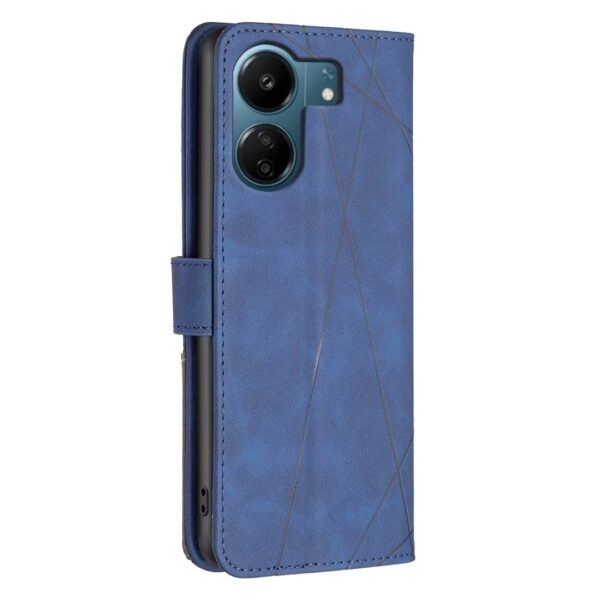 Xiaomi Poco C65 / Xiaomi Redmi 13C 4G Θήκη Βιβλίο Μπλε Magnetic Buckle Rhombus Texture Phone Case Blue