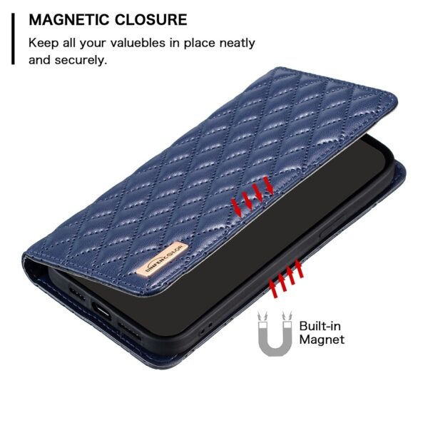 Xiaomi Poco C65 / Xiaomi Redmi 13C 4G Θήκη Βιβλίο Μπλε Diamond Lattice Magnetic Flip Phone Case Blue