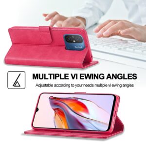Xiaomi Redmi 12C Θήκη Βιβλίο Φούξια LC.IMEEKE Calf Texture Phone Case Fuchsia