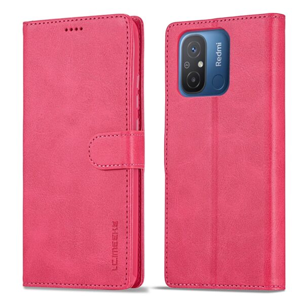 Xiaomi Redmi 12C Θήκη Βιβλίο Φούξια LC.IMEEKE Calf Texture Phone Case Fuchsia