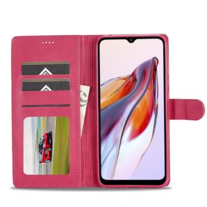 Xiaomi Redmi 12C Θήκη Βιβλίο Φούξια LC.IMEEKE Calf Texture Phone Case Fuchsia
