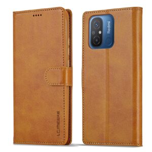 Xiaomi Redmi 12C Θήκη Βιβλίο Κίτρινη LC.IMEEKE Calf Texture Phone Case Yellow