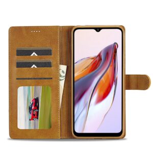 Xiaomi Redmi 12C Θήκη Βιβλίο Κίτρινη LC.IMEEKE Calf Texture Phone Case Yellow