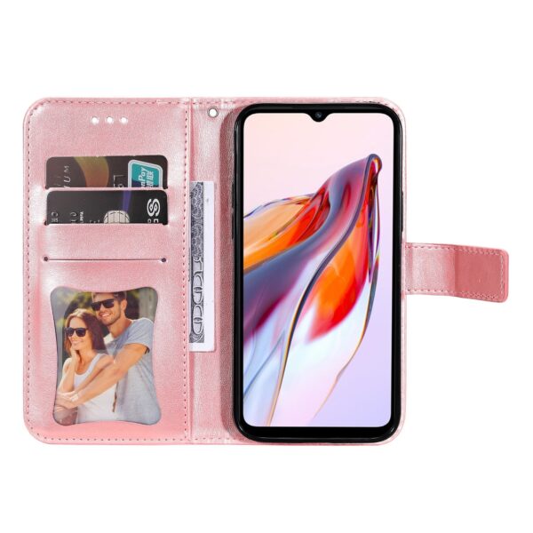 Xiaomi Redmi 12C Θήκη Βιβλίο Ροζ Χρυσό 7-petal Flowers Embossing Pattern Horizontal Flip Case Rose Gold