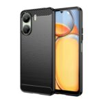 Xiaomi Poco C65 / Xiaomi Redmi 13C 4G Θήκη Σιλικόνης Μα΄ύρη Brushed Texture Carbon Fiber TPU Phone Case Black