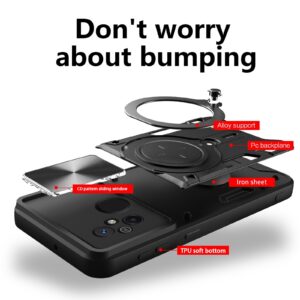 Xiaomi Redmi 12C Θήκη Μαύρη Με Σταντ Sliding Camshield Card Phone Case Black