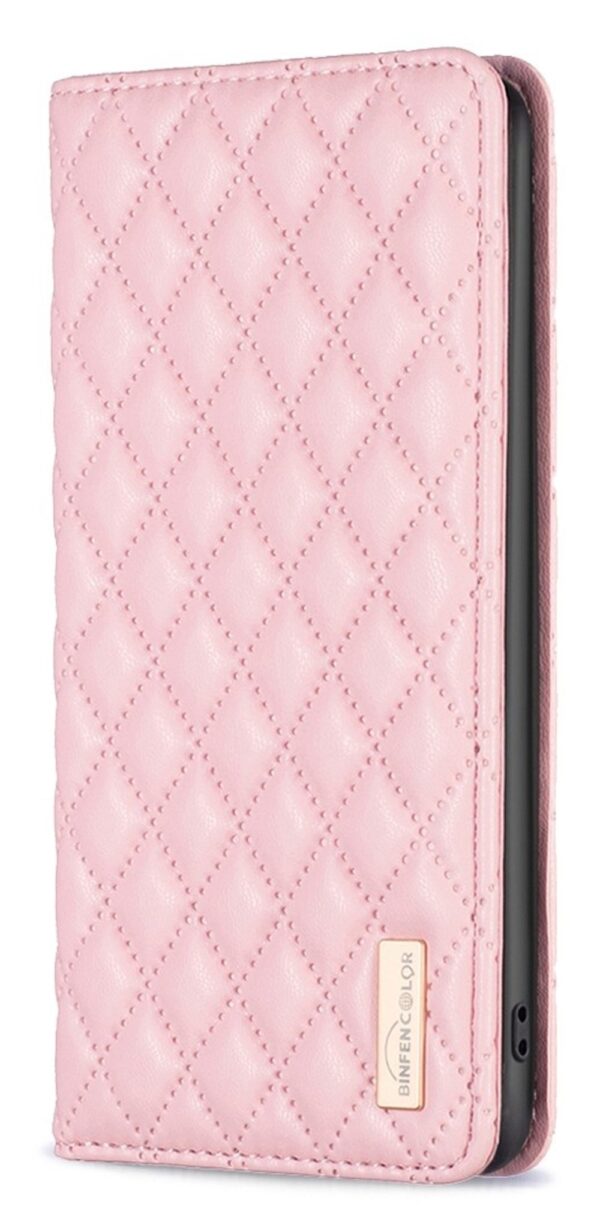 Tel1 Xiaomi Poco C65 / Xiaomi Redmi 13C 4G/5G Premium Diamond Lattice Magnetic Θήκη Βιβλίο - Pink