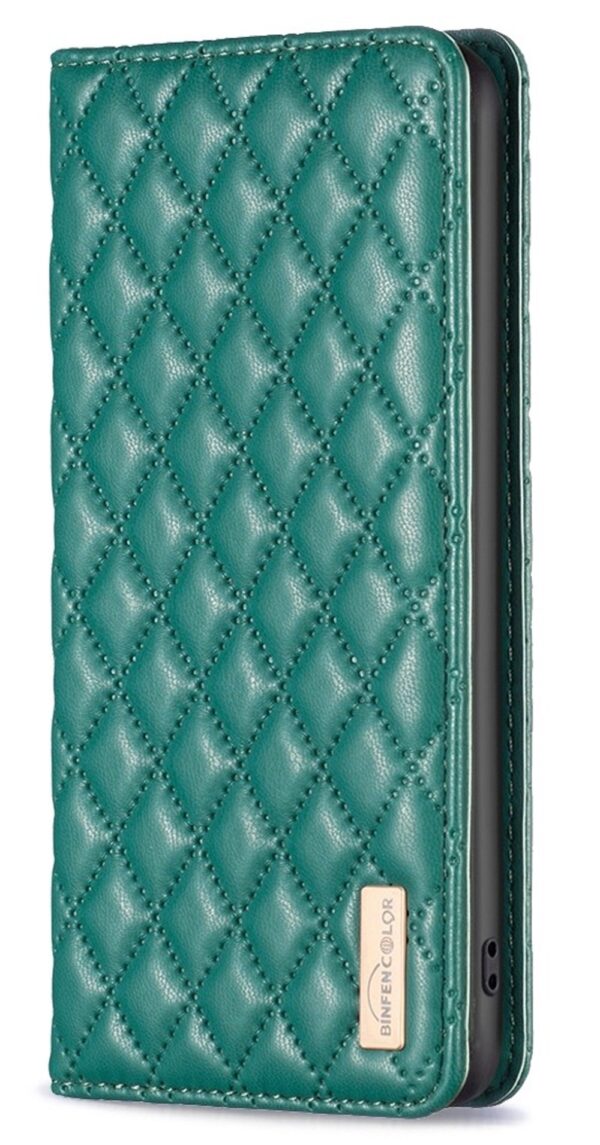 Tel1 Xiaomi Poco C65 / Xiaomi Redmi 13C 4G/5G Premium Diamond Lattice Magnetic Θήκη Βιβλίο - Green