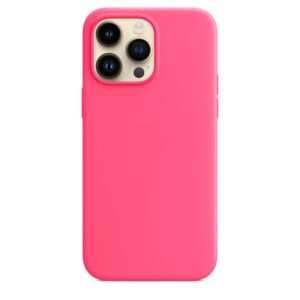 iPhone 14 Pro Max Θήκη Σιλικόνης Φούξια Soft Touch Silicone Rubber Soft Case Fuchsia