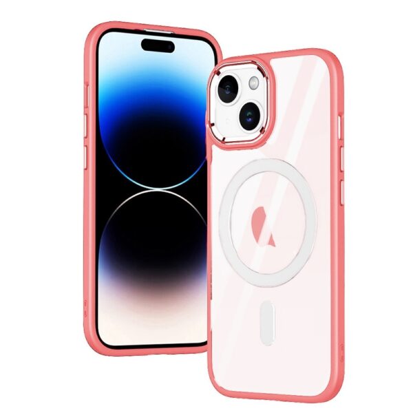 iPhone 15 Θήκη Σιλικόνης Ροζ Magnetic MagSafe Phone Case Pink
