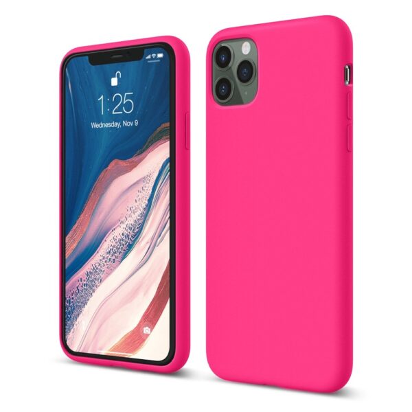 iPhone 11 Pro Max Θήκη Σιλικόνης Φο΄΄υξια Soft Touch Silicone Rubber Soft Case Fuchsia