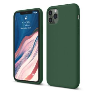 iPhone 11 Pro Max Θήκη Σιλικόνης Π΄ρασινο Soft Touch Silicone Rubber Soft Case Green