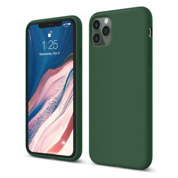iPhone 11 Pro Max Θήκη Σιλικόνης Π΄ρασινο Soft Touch Silicone Rubber Soft Case Green