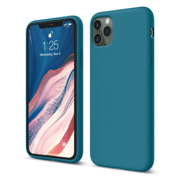 iPhone 11 Pro Max Θήκη Σιλικόνης Πετρόλ Soft Touch Silicone Rubber Soft Case Petrol