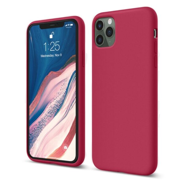 iPhone 11 Pro Max Θήκη Σιλικόνης Μπορντό Soft Touch Silicone Rubber Soft Case Bordeaux