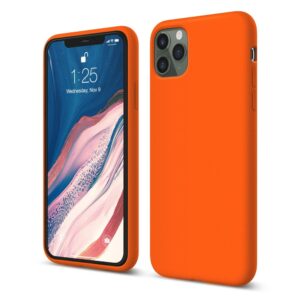 iPhone 11 Pro Max Θήκη Σιλικόνης Πορτοκαλί Soft Touch Silicone Rubber Soft Case Orange