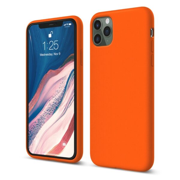 iPhone 11 Pro Max Θήκη Σιλικόνης Πορτοκαλί Soft Touch Silicone Rubber Soft Case Orange