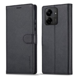 Xiaomi Poco C65 / Xiaomi Redmi 13C Θήκη Βιβλίο Μαύρο LC.IMEEKE Calf Texture Phone Case Black