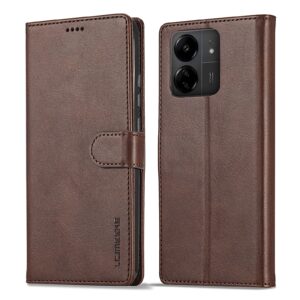 Xiaomi Poco C65 / Xiaomi Redmi 13C Θήκη Βιβλίο Καφέ LC.IMEEKE Calf Texture Phone Case Coffee