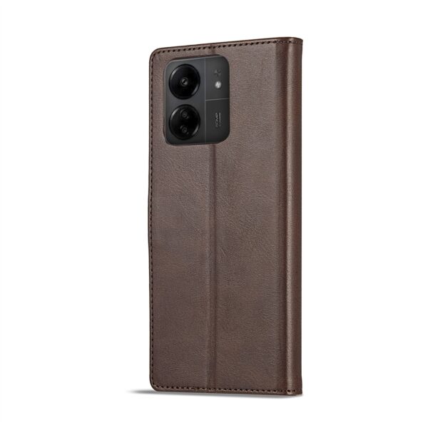 Xiaomi Poco C65 / Xiaomi Redmi 13C Θήκη Βιβλίο Καφέ LC.IMEEKE Calf Texture Phone Case Coffee