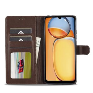 Xiaomi Poco C65 / Xiaomi Redmi 13C Θήκη Βιβλίο Καφέ LC.IMEEKE Calf Texture Phone Case Coffee