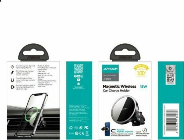 Joyroom Charger 15W MagSafe Βάση Κινητού Αυτοκινήτου με Μαγνήτη και Ασύρματη Φόρτιση