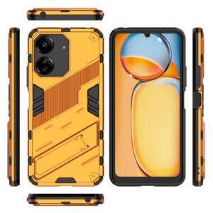 Xiaomi Poco C65 / Xiaomi Redmi 13C 4G Σκληρή Θήκη Πορτοκαλί Με Σταντ Punk Armor 2 in 1 PC + TPU Phone Case Orange